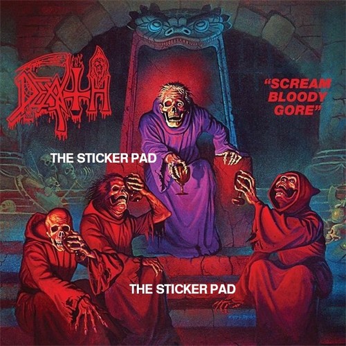 Sticker death scream bloody - -,
