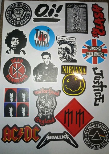 Assorted vintage band stickers - assorted,